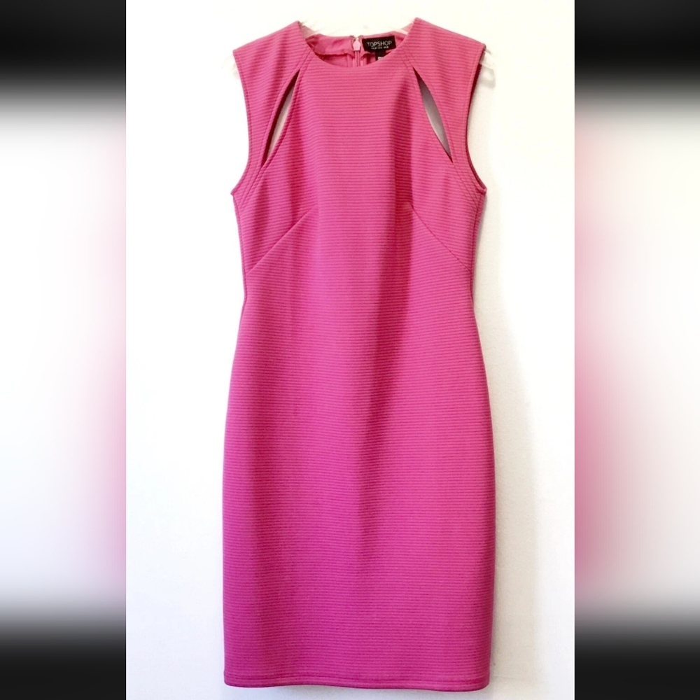 Topshop Pink Cutout Mini Dress